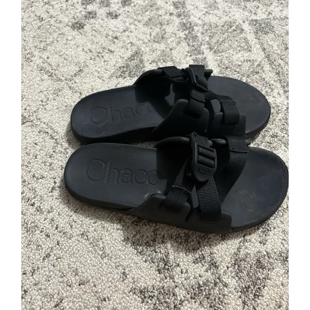 Kids Black Chaco Chillos Slide Sandals Size 5